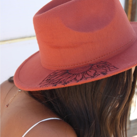 New hand burnt sunflower hat from our boutique!! - Picture 2 of 4